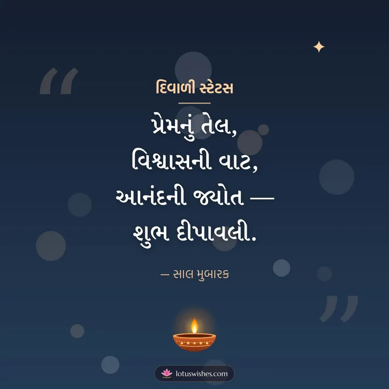 દિવાળી સ્ટેટસ – Status & Shayari Diwali wishes image in Gujarati (square)