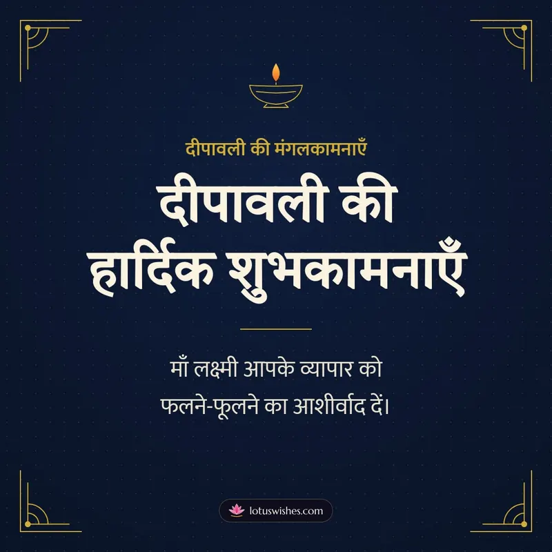 दीपावली की हार्दिक शुभकामनाएँ – Business & Clients Diwali wishes image in Hindi (square)