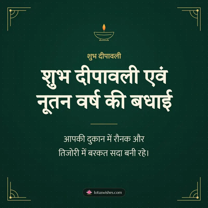 शुभ दीपावली एवं नूतन वर्ष की बधाई – Business & Clients Diwali wishes image in Hindi (square)