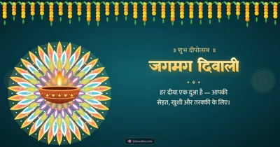 जगमग दिवाली – Diya & Rangoli Diwali wishes image in Hindi (landscape)