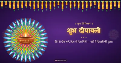 शुभ दीपावली – Diya & Rangoli Diwali wishes image in Hindi (landscape)