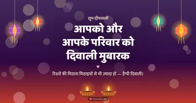 आपको और आपके परिवार को दिवाली मुबारक – Family & Friends Diwali wishes image in Hindi (landscape)