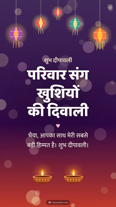 परिवार संग खुशियों की दिवाली – Family & Friends Diwali wishes image in Hindi (story)