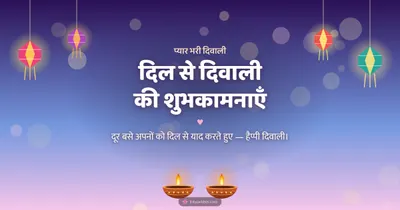 दिल से दिवाली की शुभकामनाएँ – Family & Friends Diwali wishes image in Hindi (landscape)