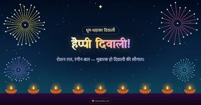 हैप्पी दिवाली! – Fireworks Diwali wishes image in Hindi (landscape)