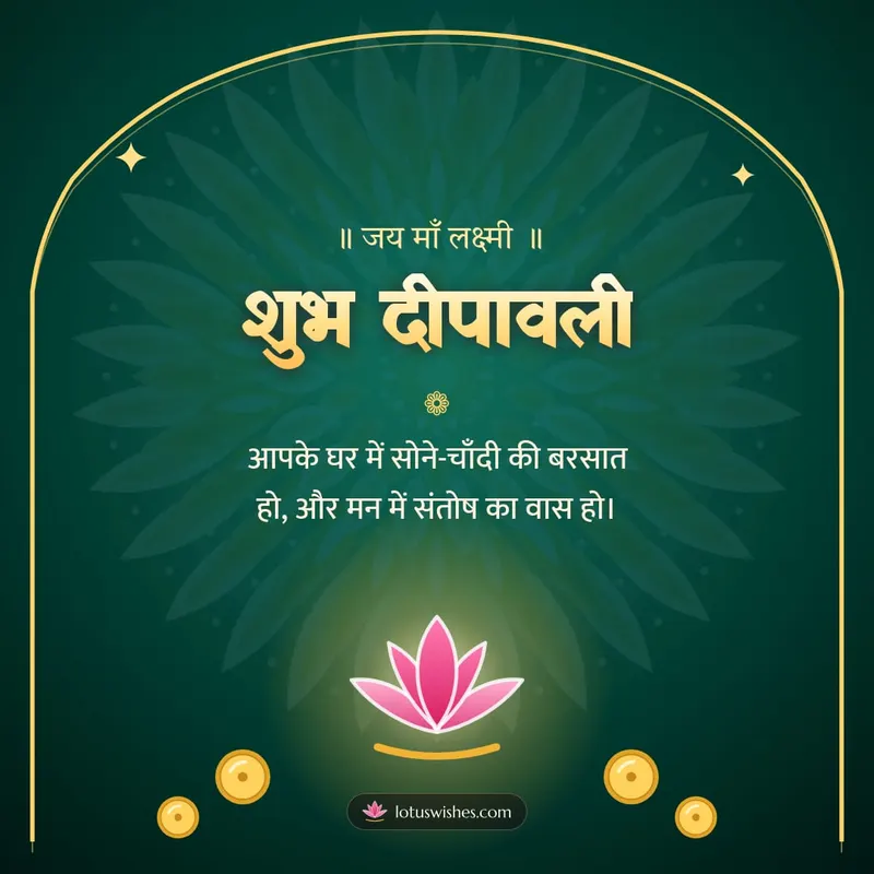 शुभ दीपावली – Lakshmi Puja Diwali wishes image in Hindi (square)