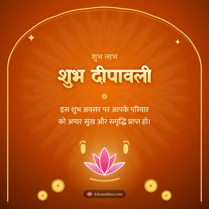 शुभ दीपावली – Lakshmi Puja Diwali wishes image in Hindi (square)