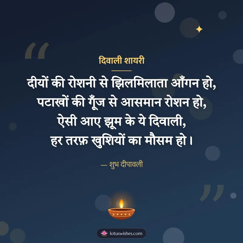 दिवाली शायरी – Shayari & Status Diwali wishes image in Hindi (square)