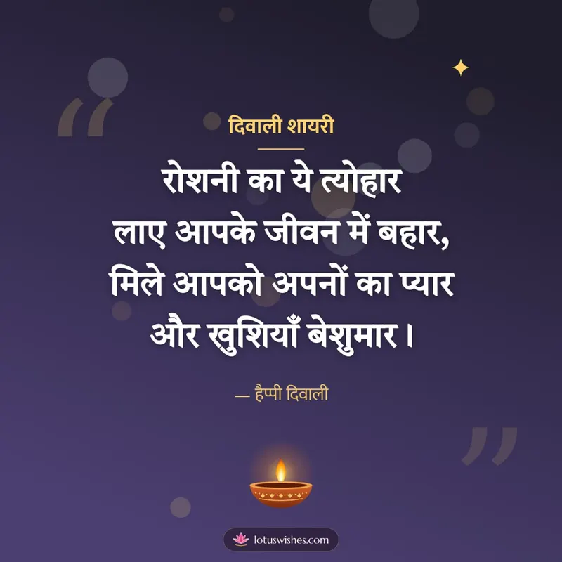 दिवाली शायरी – Shayari & Status Diwali wishes image in Hindi (square)