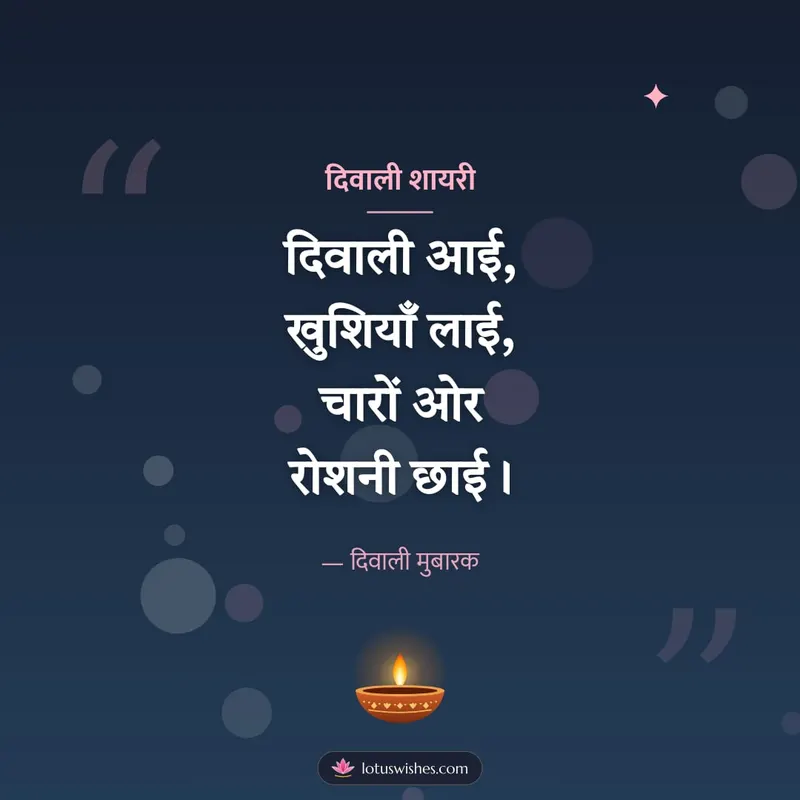 दिवाली शायरी – Shayari & Status Diwali wishes image in Hindi (square)