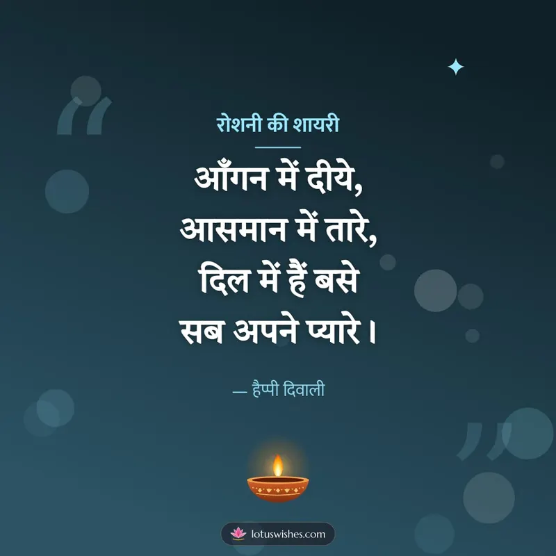 रोशनी की शायरी – Shayari & Status Diwali wishes image in Hindi (square)