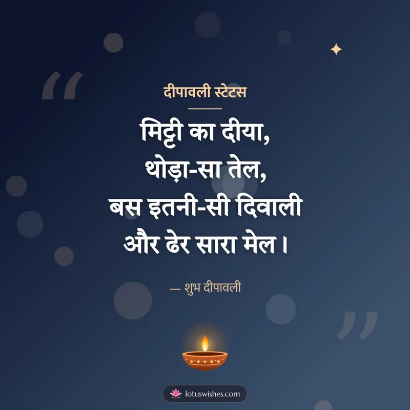 दीपावली स्टेटस – Shayari & Status Diwali wishes image in Hindi (square)
