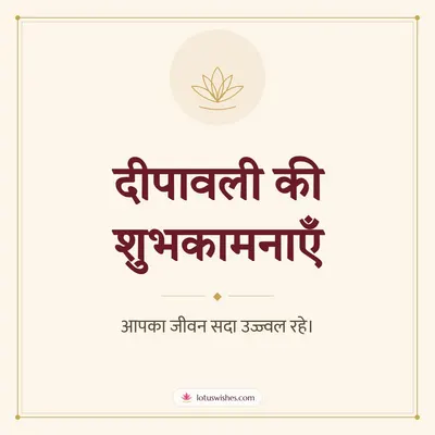 दीपावली की शुभकामनाएँ – Simple & Elegant Diwali wish in Hindi