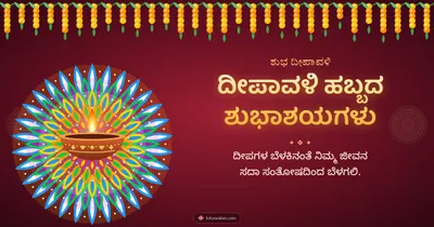 ದೀಪಾವಳಿ ಹಬ್ಬದ ಶುಭಾಶಯಗಳು – Deepa & Rangoli Diwali wishes image in Kannada (landscape)