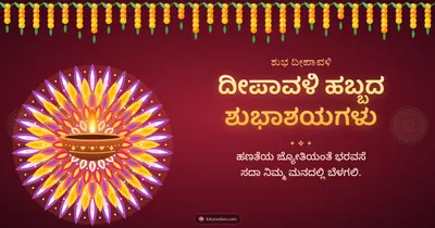 ದೀಪಾವಳಿ ಹಬ್ಬದ ಶುಭಾಶಯಗಳು – Deepa & Rangoli Diwali wishes image in Kannada (landscape)