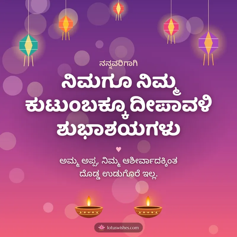 ನಿಮಗೂ ನಿಮ್ಮ ಕುಟುಂಬಕ್ಕೂ ದೀಪಾವಳಿ ಶುಭಾಶಯಗಳು – Family & Friends Diwali wishes image in Kannada (square)