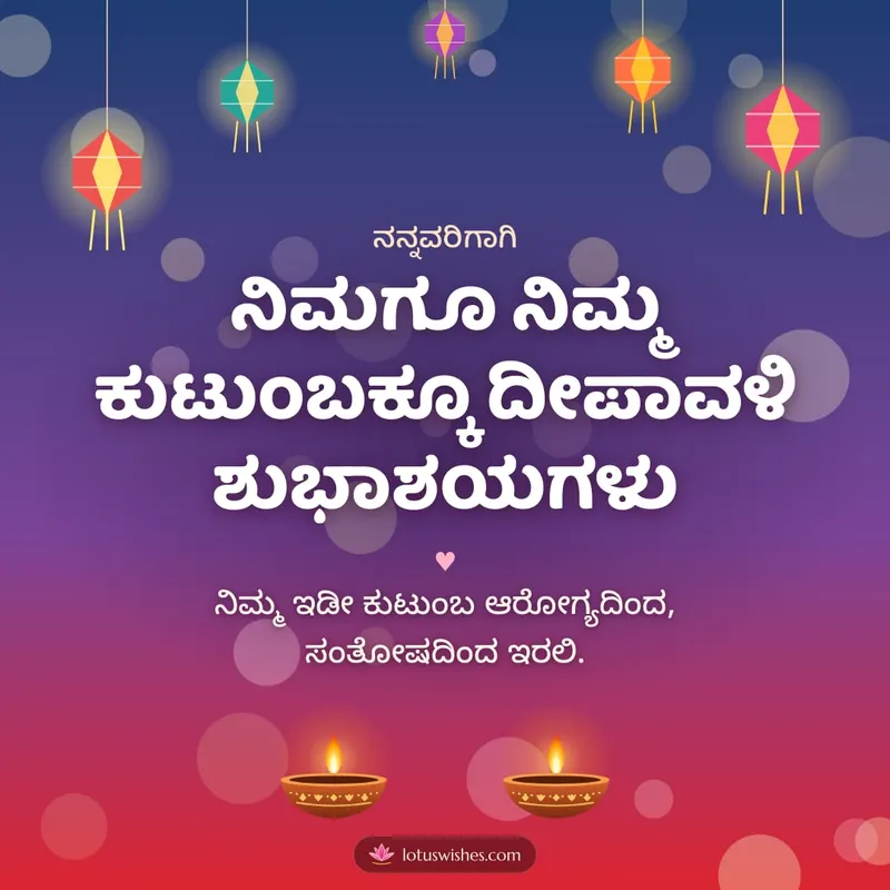 ನಿಮಗೂ ನಿಮ್ಮ ಕುಟುಂಬಕ್ಕೂ ದೀಪಾವಳಿ ಶುಭಾಶಯಗಳು – Family & Friends Diwali wishes image in Kannada (square)