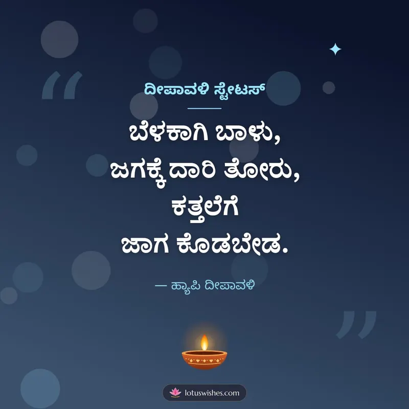 ದೀಪಾವಳಿ ಸ್ಟೇಟಸ್ – Kavana & Status Diwali wishes image in Kannada (square)