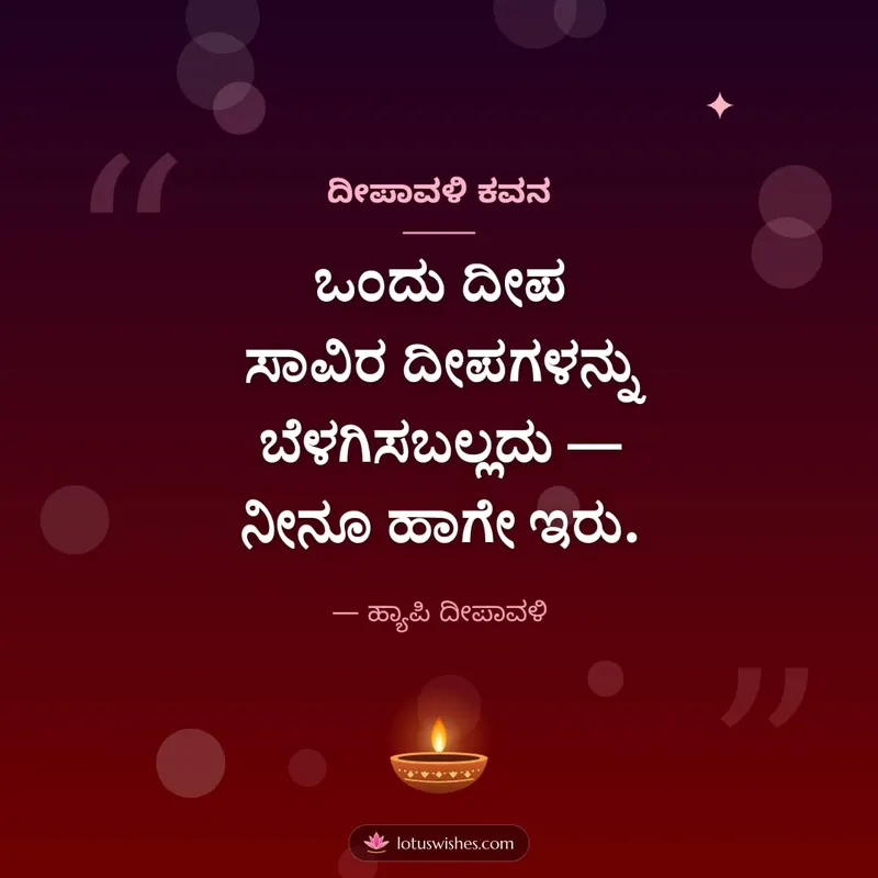 ದೀಪಾವಳಿ ಕವನ – Kavana & Status Diwali wishes image in Kannada (square)