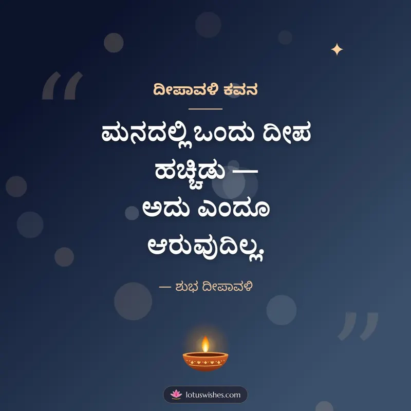 ದೀಪಾವಳಿ ಕವನ – Kavana & Status Diwali wishes image in Kannada (square)