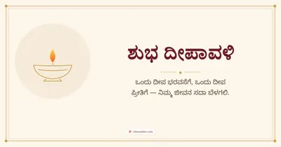 ಶುಭ ದೀಪಾವಳಿ – Simple & Elegant Diwali wishes image in Kannada (landscape)