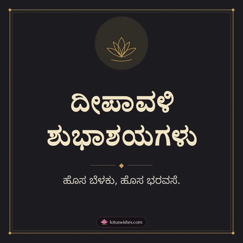 ದೀಪಾವಳಿ ಶುಭಾಶಯಗಳು – Simple & Elegant Diwali wishes image in Kannada (square)