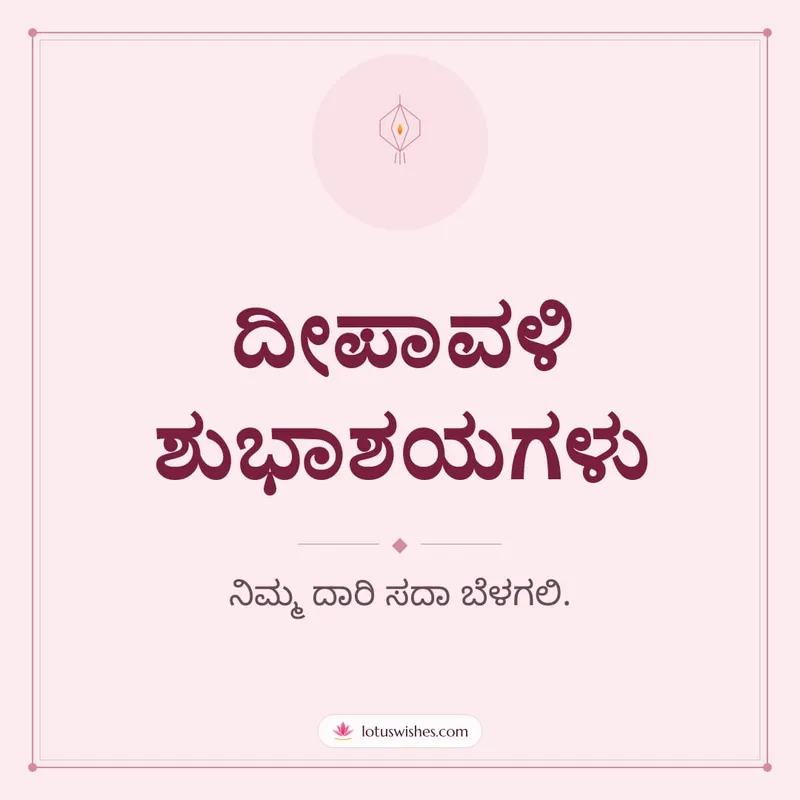 ದೀಪಾವಳಿ ಶುಭಾಶಯಗಳು – Simple & Elegant Diwali wishes image in Kannada (square)
