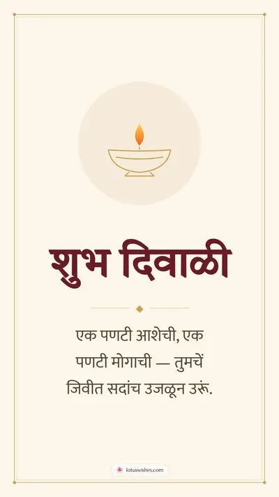 शुभ दिवाळी – Simple & Elegant Diwali wishes image in Konkani (story)