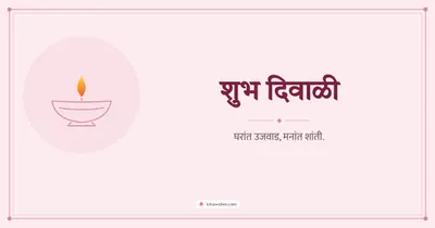 शुभ दिवाळी – Simple & Elegant Diwali wishes image in Konkani (landscape)