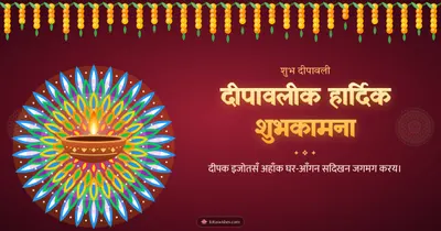 दीपावलीक हार्दिक शुभकामना – Deep & Aripan Diwali wishes image in Maithili (landscape)