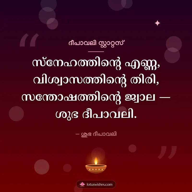 ദീപാവലി സ്റ്റാറ്റസ് – Kavitha & Status Diwali wishes image in Malayalam (square)