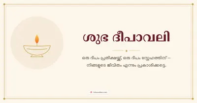 ശുഭ ദീപാവലി – Simple & Elegant Diwali wishes image in Malayalam (landscape)