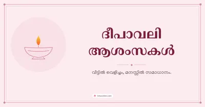 ദീപാവലി ആശംസകൾ – Simple & Elegant Diwali wishes image in Malayalam (landscape)