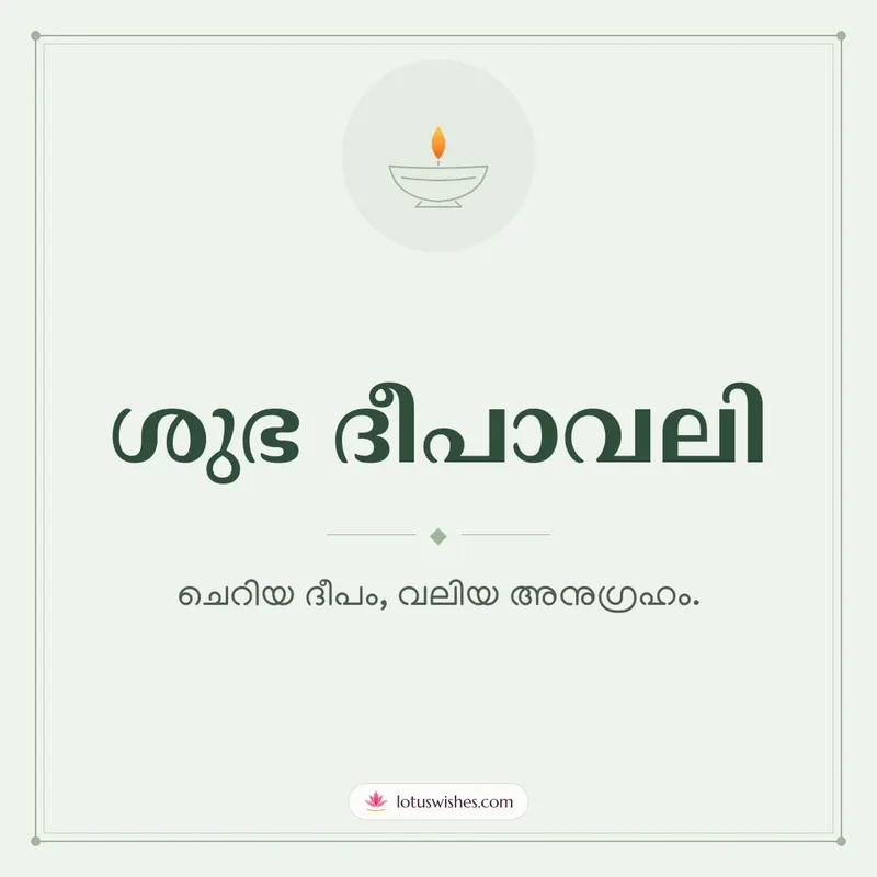 ശുഭ ദീപാവലി – Simple & Elegant Diwali wishes image in Malayalam (square)