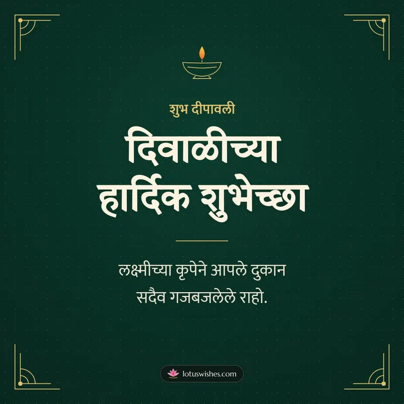 दिवाळीच्या हार्दिक शुभेच्छा – Business & Clients Diwali wishes image in Marathi (square)