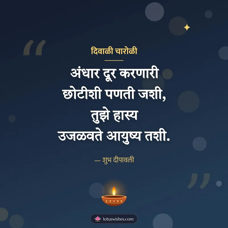 दिवाळी चारोळी – Charoli & Status Diwali wishes image in Marathi (square)