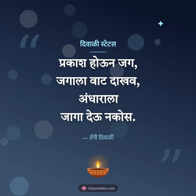 दिवाळी स्टेटस – Charoli & Status Diwali wishes image in Marathi (square)