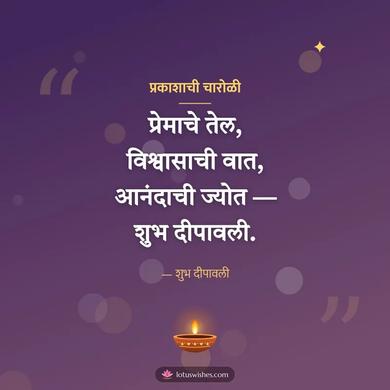 प्रकाशाची चारोळी – Charoli & Status Diwali wishes image in Marathi (square)