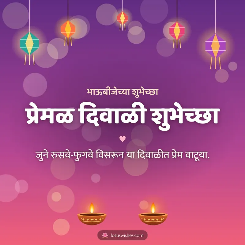 प्रेमळ दिवाळी शुभेच्छा – Family & Friends Diwali wishes image in Marathi (square)