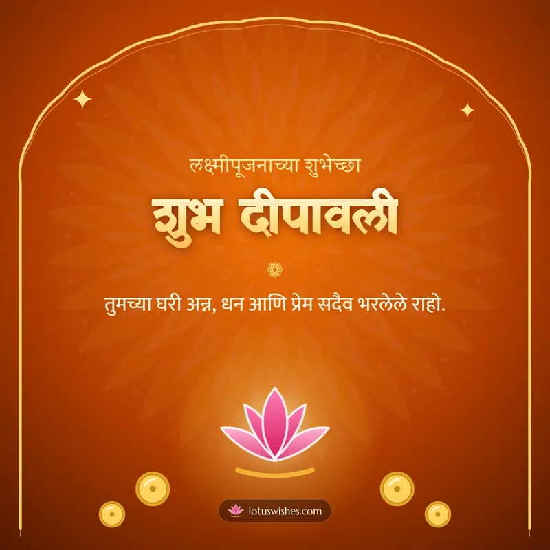 शुभ दीपावली – Laxmi Pujan Diwali wishes image in Marathi (square)