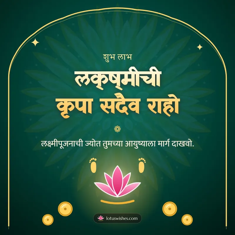 लक्ष्मीची कृपा सदैव राहो – Laxmi Pujan Diwali wishes image in Marathi (square)