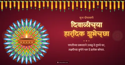 दिवाळीच्या हार्दिक शुभेच्छा – Panti & Rangoli Diwali wishes image in Marathi (landscape)