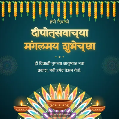 दीपोत्सवाच्या मंगलमय शुभेच्छा – Panti & Rangoli Diwali wish in Marathi