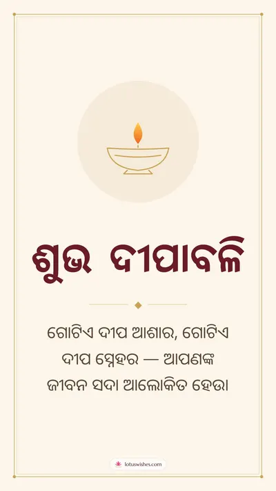 ଶୁଭ ଦୀପାବଳି – Simple & Elegant Diwali wishes image in Odia (story)