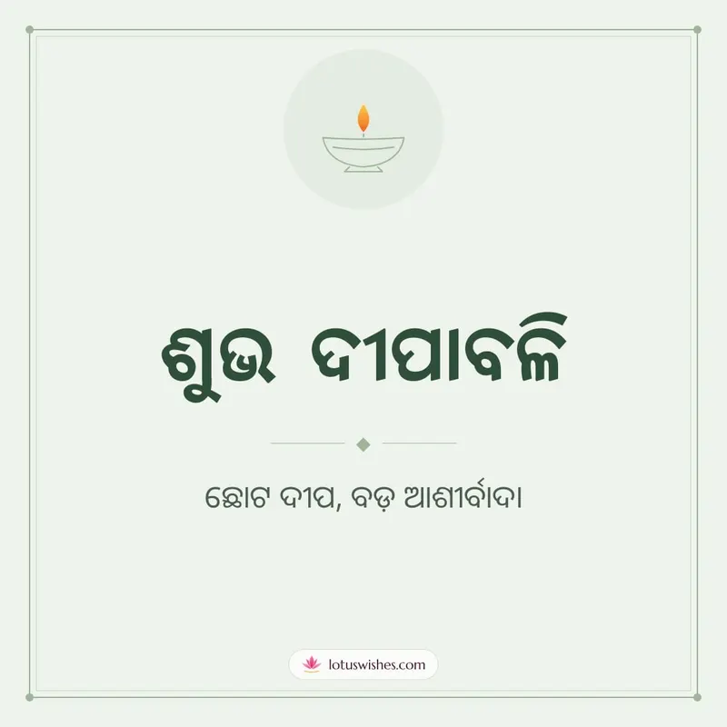 ଶୁଭ ଦୀପାବଳି – Simple & Elegant Diwali wishes image in Odia (square)
