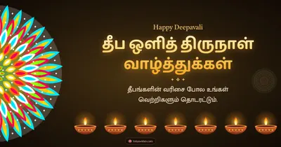 தீப ஒளித் திருநாள் வாழ்த்துக்கள் – Deepam & Kolam Diwali wishes image in Tamil (landscape)