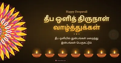 தீப ஒளித் திருநாள் வாழ்த்துக்கள் – Deepam & Kolam Diwali wishes image in Tamil (landscape)