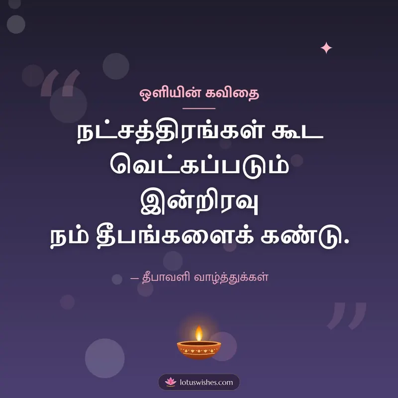 ஒளியின் கவிதை – Kavithai & Status Diwali wishes image in Tamil (square)