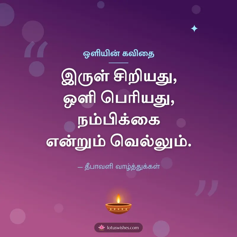 ஒளியின் கவிதை – Kavithai & Status Diwali wishes image in Tamil (square)