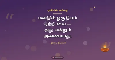 ஒளியின் கவிதை – Kavithai & Status Diwali wishes image in Tamil (landscape)